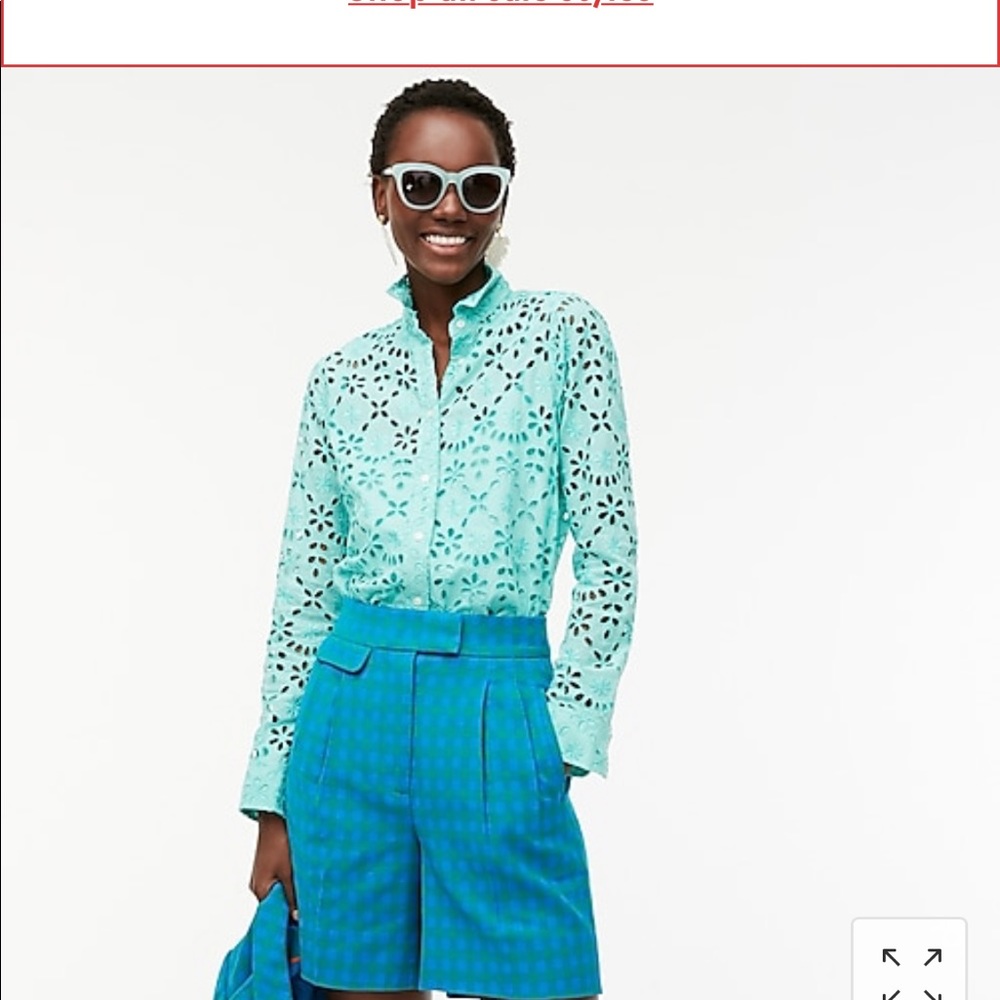 J. Crew white eyelet top NWT SZ 0